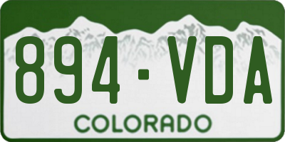 CO license plate 894VDA