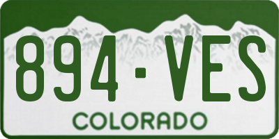 CO license plate 894VES