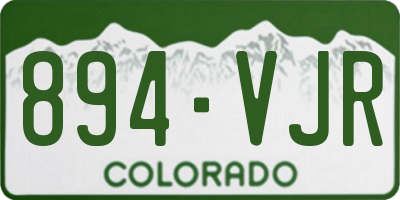 CO license plate 894VJR