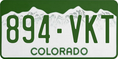 CO license plate 894VKT
