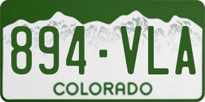 CO license plate 894VLA