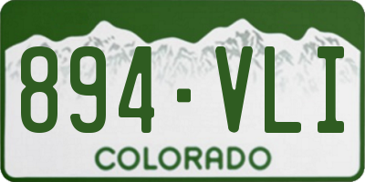 CO license plate 894VLI