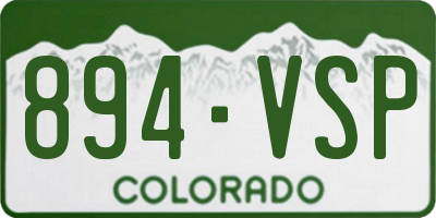 CO license plate 894VSP