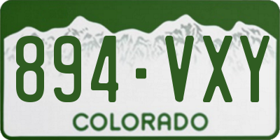 CO license plate 894VXY