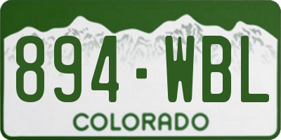 CO license plate 894WBL