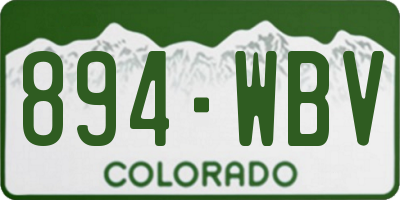 CO license plate 894WBV