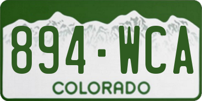 CO license plate 894WCA