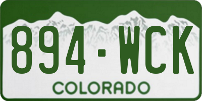 CO license plate 894WCK
