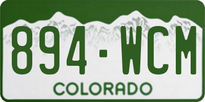 CO license plate 894WCM