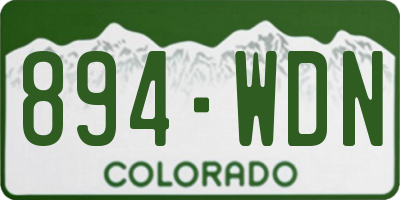 CO license plate 894WDN