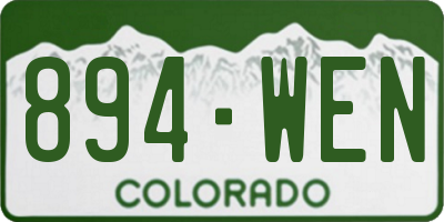 CO license plate 894WEN