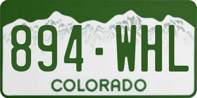 CO license plate 894WHL
