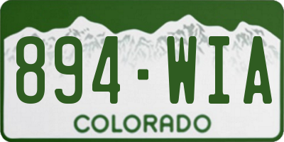 CO license plate 894WIA