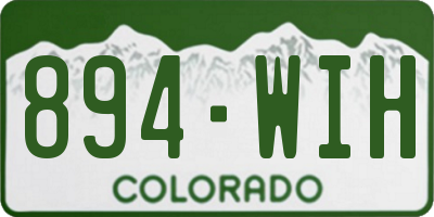 CO license plate 894WIH