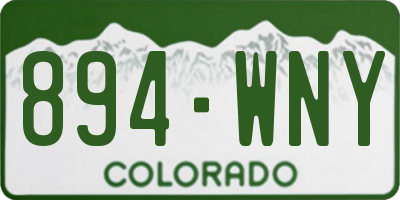 CO license plate 894WNY