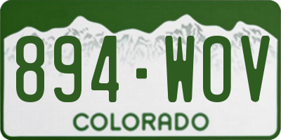 CO license plate 894WOV
