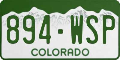 CO license plate 894WSP