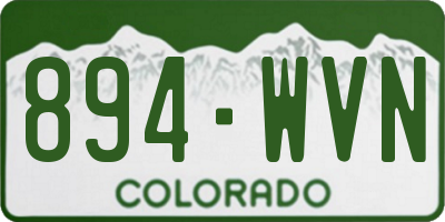 CO license plate 894WVN
