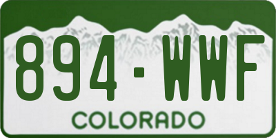 CO license plate 894WWF