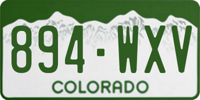 CO license plate 894WXV