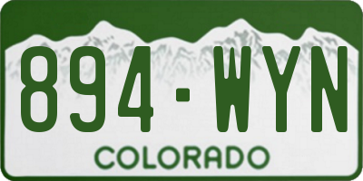 CO license plate 894WYN