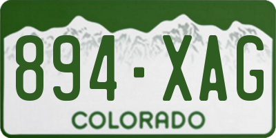 CO license plate 894XAG