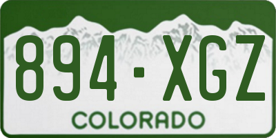CO license plate 894XGZ