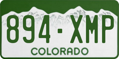 CO license plate 894XMP