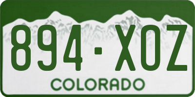 CO license plate 894XOZ