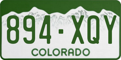 CO license plate 894XQY