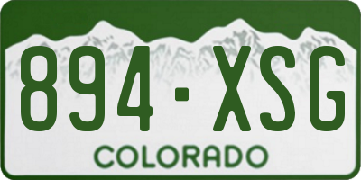 CO license plate 894XSG