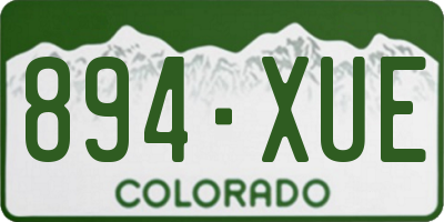 CO license plate 894XUE
