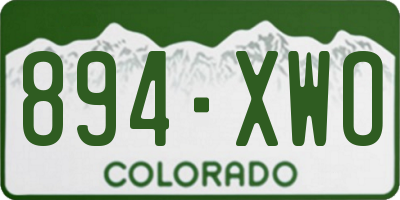CO license plate 894XWO