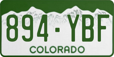 CO license plate 894YBF