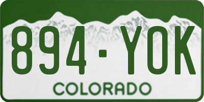 CO license plate 894YOK