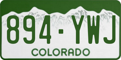 CO license plate 894YWJ