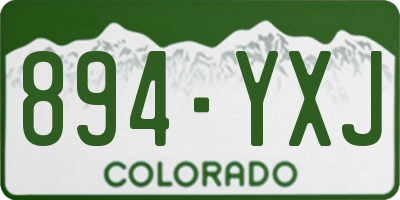 CO license plate 894YXJ
