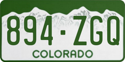 CO license plate 894ZGQ
