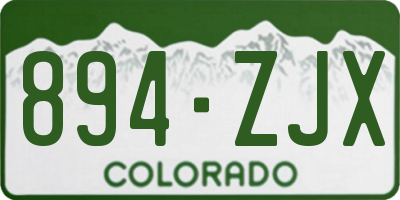 CO license plate 894ZJX