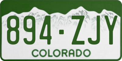 CO license plate 894ZJY