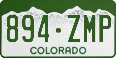 CO license plate 894ZMP