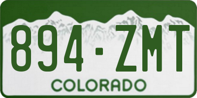 CO license plate 894ZMT