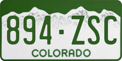 CO license plate 894ZSC
