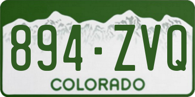 CO license plate 894ZVQ