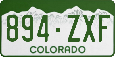 CO license plate 894ZXF