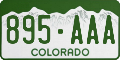 CO license plate 895AAA