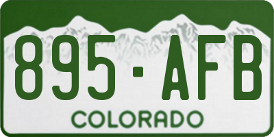 CO license plate 895AFB