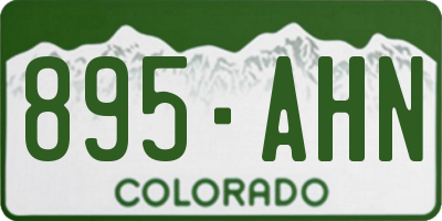 CO license plate 895AHN