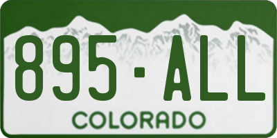 CO license plate 895ALL