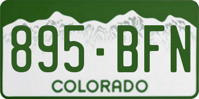 CO license plate 895BFN